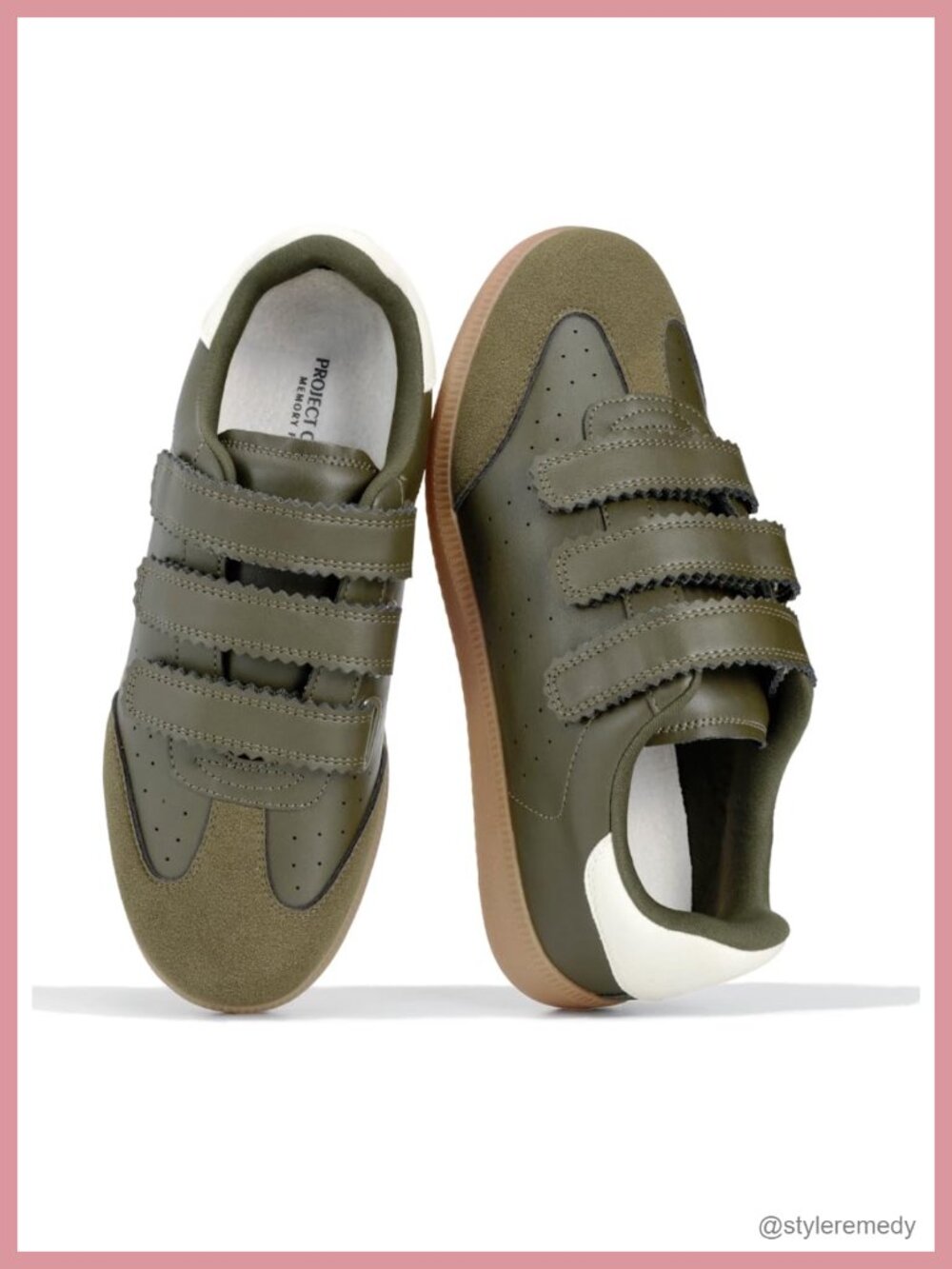 Womens Fashion Sneakers Adjustable Strap Memory Foam Comfort Walking Shoes